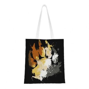 Bolsa de compras reutilizable con bandera del Orgullo Gay, bolsa de lona para mujer, bolsa de hombro lavable, bolsas de compras - Product Image 6