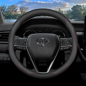 버건디 중형 37cm D 모양 스웨이드 자동차 핸들 커버 - Product Image 4