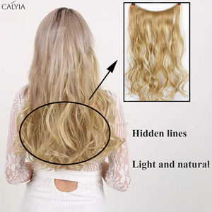 CALYIA 24 pulgadas alambre Invisible sin Clips en extensión de cabello línea de pescado secreto pieza de cabello extensión de cabello rizado recto para mujeres - Product Image 3