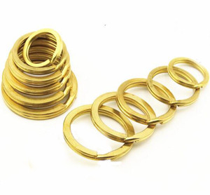 Bán buôn Chất lượng cao solid brass Túi phụ kiện vòng chìa khóa phẳng - Product Image 1