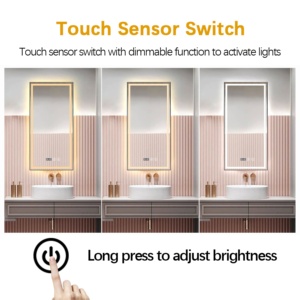 Hotel Wall Mounted Illuminated <strong>Light</strong> up Bathroom Mirror with Aluminium Framen Rectangle Metal Hotel Led Mirror - Product Image 3