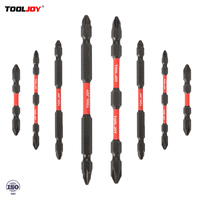 TOOLJOY Juego de 10 Puntas Magnéticas PH2 de Acero S2 de Doble Extremo de 65 mm de Alta Torsión para Destornilladores de Impacto con Estuche de Almacenamiento