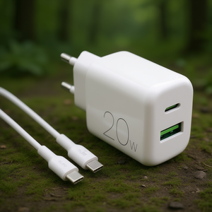 Caricabatterie USB <b>Type</b>-A, USB <b>Type</b>-<b>C</b> PRO LITE 20W Kit White PUTCUSBAC20WDYKCCWHI - Product Image 3