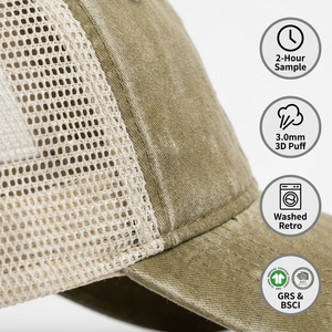 Gorra Trucker YKZG Y2K Verde Bosque, Estilo Vintage Desgastado, Malla de Velour, con Logotipo Personalizado en 3D, Unisex, para Pesca y Actividades al Aire Libre - Product Image 5