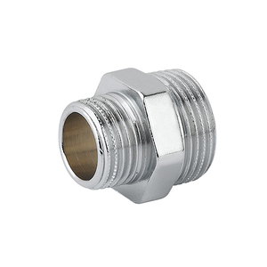 Raccordo a Nipplo Doppio Ridotto in Ottone Cromato 1/4 X 1/2 per Impianti Idraulici - Product Image 1