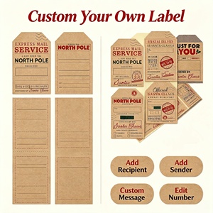 Etiquetas de Papel Kraft Troqueladas, Autoadhesivas, con Impresión Vintage del Polo Norte, Etiquetas de Regalo de Forma Irregular, Pegatinas para Embalaje Artesanal - Product Image 2