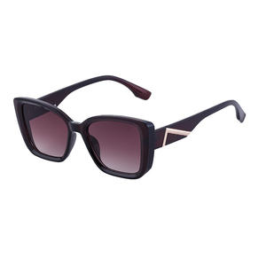 Gafas de sol modernas con forma de ojo de gato para mujer, montura negra, lentes rosas, protección UV400, clase 2, estilo moderno FY99106A - Product Image 4