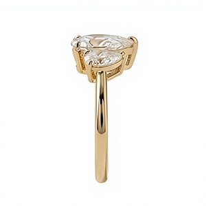 Lurba Jewels Anillo Abierto de Moissanita con Corte de Pera para Mujer, Oro Sólido de 14K, Ajustable, Romántico Toi-et-Moi, para Compromiso, Boda, Fiesta, con Baño de Rodio - Product Image 4
