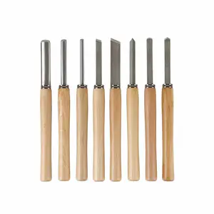 8 cái dụng cụ tiện chế biến gỗ Bộ tiện cầm tay dụng cụ tiện hình bán nguyệt dao xoay gỗ dao nghiêng dao Đục gỗ