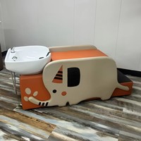 Station de lavage de cheveux pour enfants en gros, design éléphant, avec lavabo en céramique et repose-pieds pour salon