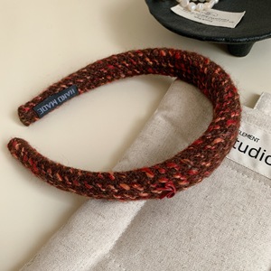 Diadema Ancha de Lana Tejida Coreana con Diseño Geométrico, Estilo Europeo y Americano, Accesorio de Moda para el Cabello de Mujer, Otoño-Invierno - Product Image 5