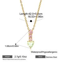 Collier Pendentif Goutte en Acier Inoxydable 316L Personnalisable avec Zirconium Cubique Coloré pour Femme, Plaqué Or 18K, Breloque Carrée, Poire, Cœur en Cristal, Bijoux
