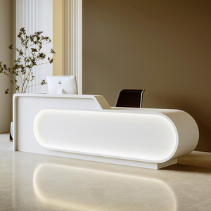 Fiberglass Art Reception Desk Luxury Front Desk Custom Design for Club Villa Lobby Area - Product Image 4