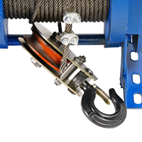 Palans électriques bleus à câble en acier, type tambour, fixation fixe pour les opérations de levage et de hisse sur les chantiers de construction, dans les mines et au port