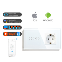 MVAVAสมาร์ทWifi Touch Switch 1ช่องมาตรฐานEUทำงานร่วมกับTuya 16A EUซ็อกเก็ตรองรับAlexaและGoogle Home