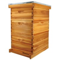 Cajas de colmena Langstroth de madera sin montar de 10 cuadros y 9-5/8 pulgadas, con revestimiento de cera de abeja, cámaras de cría profundas