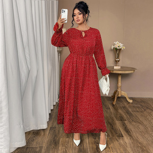 WestyStyle 2026 Abito da Festa Estivo Stile Europeo-Americano Taglie Forti per Donna, Lunghezza a Terra, Linea ad A, Floreale in Chiffon con <span class=keywords><strong>Maniche</strong></span> <span class=keywords><strong>Lunghe</strong></span> - Product Image 4