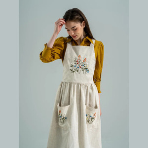<span class=keywords><strong>2025</strong></span> Tùy Chỉnh EcoFriendly Chất Lượng Cao Thời Trang Cotton Tự Nhiên Linen Thêu Thoải Mái Vườn Nấu Ăn Tạp Dề - Product Image 3