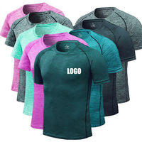 T-shirt formel à col rond personnalisé avec logo, respirant, à séchage rapide, tricoté, pour le sport, la gym, coupe confortable