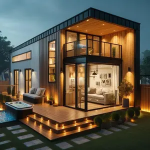 Ready Made 40Ft 20Ft Shipping Prefab Container Expandable House For Sale Light Steel Folding Prefabricated Home Villa 5 Bedroom