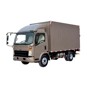 4x2中诺卡车HOWO 5-8吨厢式货车，带货箱