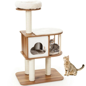 Árbol para Gatos Maynerd de 46 Pulgadas, Torre para Gatos de Múltiples Niveles con Postes para Rascar, Perchas Acogedoras y Cueva para Gatos de Interior - Product Image 4