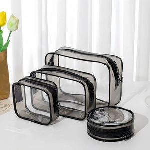 Customized <b>Transparent</b> PVC Cosmetic <b>Bag</b> Portable Travel Toiletries Storage Zipper Fashionable Waterproof <b>Makeup</b> Organizer - Product Image 1