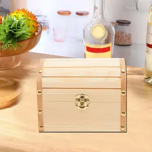 Nouveau produit Offre Spéciale naturel personnalisé boîte en bois coffre au trésor cadeau bijoux souvenirs
