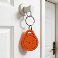 Porte-clés RFID personnalisés durables, mini-tags NFC, carte NTAG213 PVC 125kHz pour l'identification des employés d'hôtel et l'accès aux événements