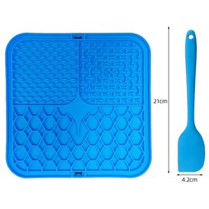 Wandmontierte Lebensmittelqualität Silikon Quadratische BPA-freie Slow Feeder Leckmatte mit Saugnapf für Hunde und Katzen Tragbare Haustierfütterungsmatte - Product Image 4