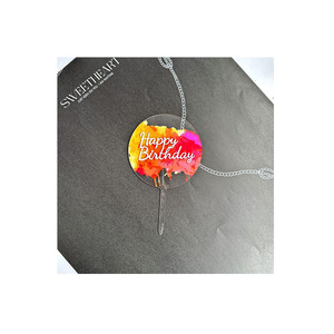 Cross-border ins vent printemps <span class=keywords><strong>série</strong></span> acrylique joyeux anniversaire gâteau insérer carte maman fleur couleur imprimé gâteau plug-in gâteau topper - Product Image 2