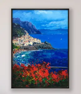 Amalfi Painting on Canvas Italy Painting Impressionist Art Seascape Wall Art Living Room Home Decoration