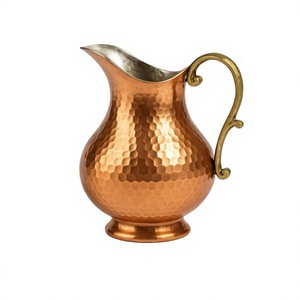 Handmade Hammered Copper Water Pitcher 1.7L Classic Style Eco-Friendly Metal Jug for Drinks Wedding Serving Durable Design - Product Image 1