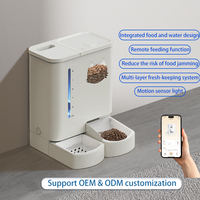 Distributeur automatique intelligent de nourriture et d'eau pour animaux de compagnie, capacité de 5 L pour la nourriture et 4 L pour l'eau, alimentation programmée à distance via application pour chats et chiens