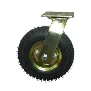 Rubber Wheels For Trolley Pneumatic 8 '' Small Inflatable Caster Wheel Rubber Heavy Duty 12"