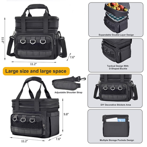 Custom Logo Outdoor L Dual Compartment Cooler Bag Leakproof Retention Lightweight Thermal <b>Insulated</b> <b>Lunch</b> Bag with Strap - Product Image 2