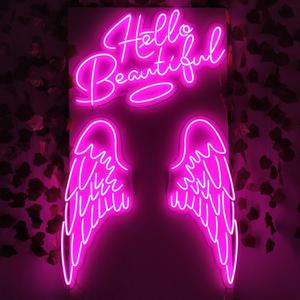 Letrero de Neón LED Acrílico Personalizado con Alas de Ángel y Efecto Halo para Dormitorio, Precio Mayorista para Dropshipping - Product Image 4