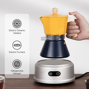 HIGHWIN Multicapacidad Aleación de aluminio Espresso Stovetop Moka Pot Diseño de bloqueo de color Classic Italian Espresso Maker - Product Image 5