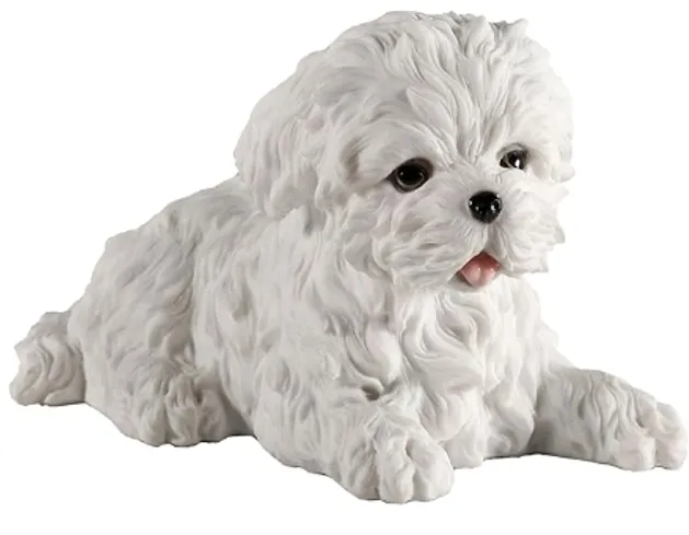 Maltese Witte Terriër Hond Dierlijk Hars Standbeeld Verjaardag Kerstcadeau