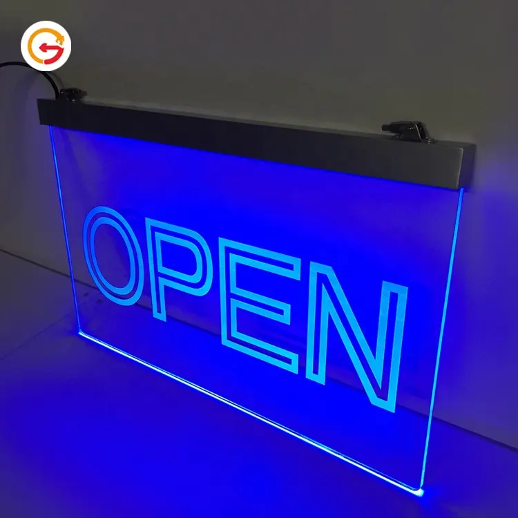 JAGUARSIGN Manufacturer Custom Shop Advertising Acrylic Edge Lit Led Open Sign Board