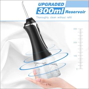 Potente limpiador <span class=keywords><strong>de</strong></span> dientes inalámbrico portátil <span class=keywords><strong>de</strong></span> 300ml, nuevo diseño, 5 modos, hilo dental <span class=keywords><strong>de</strong></span> agua, puntas <span class=keywords><strong>de</strong></span> limpieza para blanquear, ajustable, Dental Oral - Product Image 6