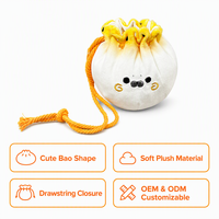 Pochette à monnaie en peluche personnalisée OEM ODM, sac de rangement doux en forme de boulette avec cordon de serrage, cadeau Kawaii pour enfants et filles, promotionnel