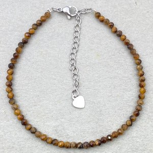 Yellow Tigers Eye <b>Bracelet</b> Tiny Gemstone <b>Bracelet</b> Micro Faceted Gemstone Dainty Gemstone <b>Bracelet</b> Minimalist Jewelry Crystal - Product Image 3