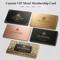 Carte de membre VIP personnalisée en métal, acier inoxydable noir et or, pour hôtel, club, salon, Tarjeta VIP, Carte Membre, OEM, en gros
