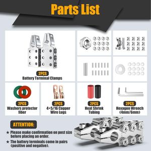 Kit de connecteurs de bornes de batterie, pince de borne de batterie 12 voies, borne supérieure conique en aluminium robuste 8-4/0AWG - Product Image 2