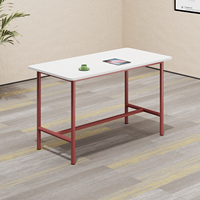 Table haute blanche minimaliste moderne pour réunions et discussions temporaires au bureau, bureau et chaises à pieds hauts pour le bureau
