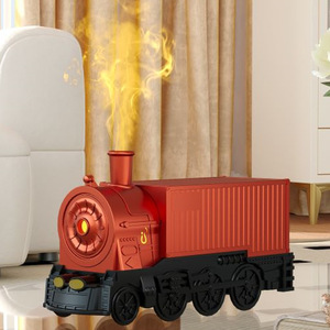 New Arrival Retro Train Ultrasonic Cool Mist Humidifier Creative Aroma <b>Diffuser</b> Essential Oil <b>Diffuser</b> with Warm Light - Product Image 3