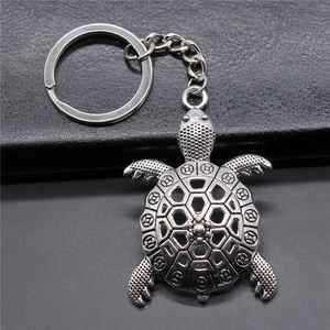 Llavero de Metal con Forma de Tortuga <span class=keywords><strong>Grande</strong></span>, Plateado Antiguo y Bronce Antiguo, Recuerdo, Regalo, P1-ABD-C13051 - Product Image 2