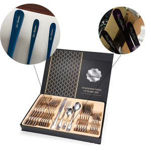 Couteau Cuillère Fourchette Ensemble <span class=keywords><strong>Couverts</strong></span> <span class=keywords><strong>Noirs</strong></span> 24pcs Ensembles de <span class=keywords><strong>Couverts</strong></span> en Acier Inoxydable Ensemble de <span class=keywords><strong>Couverts</strong></span> en Or - Product Image 3