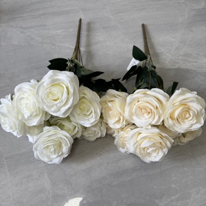 DC061 Dalian Chermy All'Ingrosso Mazzo di Rose Artificiali a 9 Teste Bouquet di Rose di Seta <span class=keywords><strong>Fiori</strong></span> Artificiali da Matrimonio Rose - Product Image 2